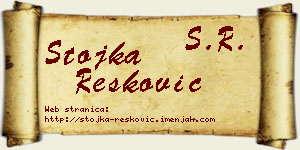 Stojka Resković vizit kartica